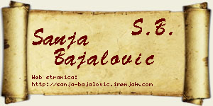 Sanja Bajalović vizit kartica